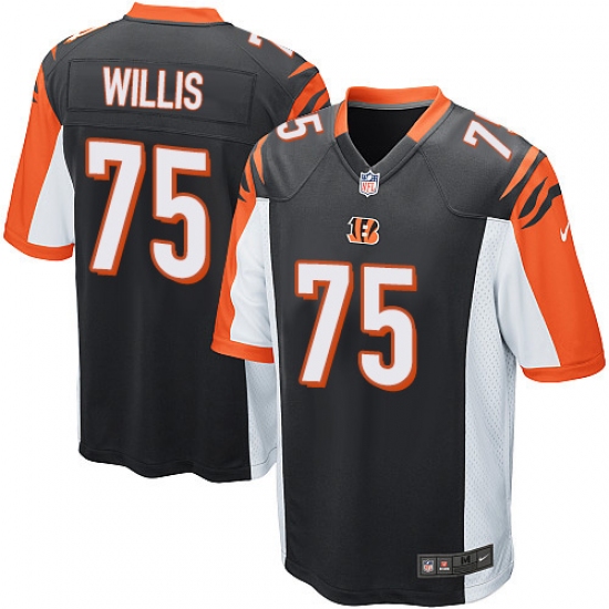 Men's Nike Cincinnati Bengals #75 Jordan Willis Game Black Team Color NFL Jersey - Ujersey