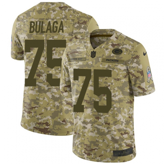 Men's Nike Green Bay Packers #75 Bryan Bulaga Limited Camo 2018 Salute to Service NFL Jersey - Ujersey