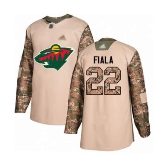 Youth Minnesota Wild #22 Kevin Fiala Authentic Camo Veterans Day Practice Hockey Jersey