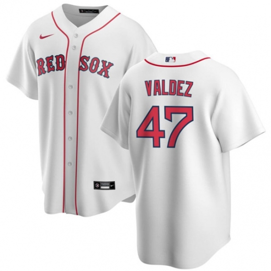 Men's Boston Red Sox #47 Enmanuel Valdez White Cool Base Stitched Baseball Jersey - Ujersey