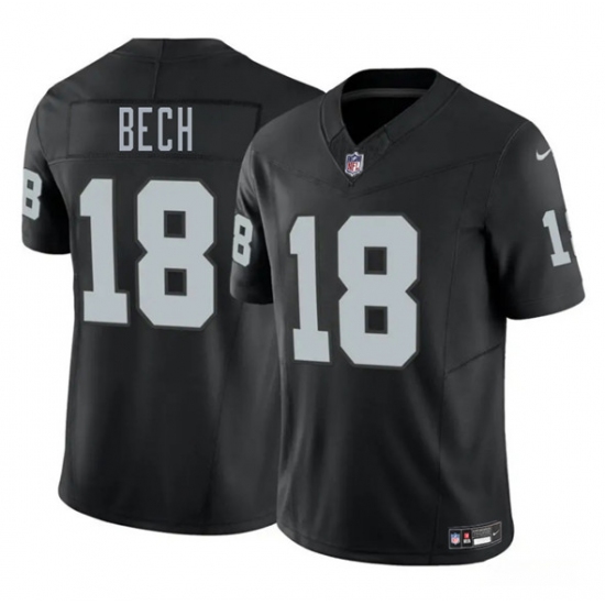 Men's Las Vegas Raiders #18 Jack Bech Black 2025 Draft F.U.S.E. Vapor Untouchable Football Stitched Jersey - Ujersey