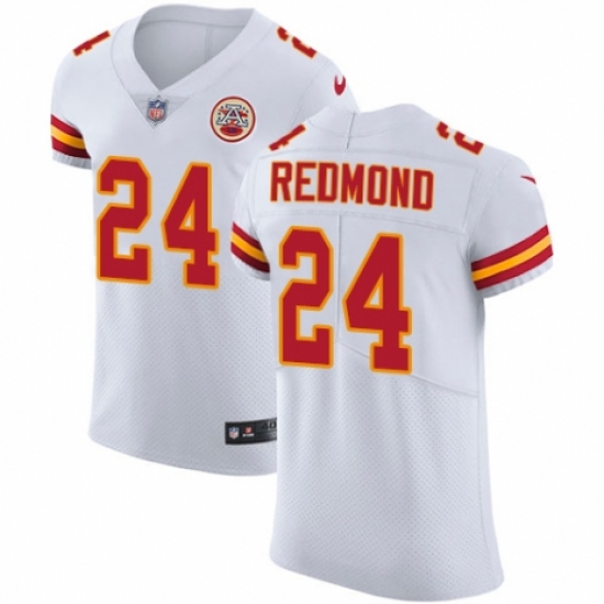 Men's Nike Kansas City Chiefs #24 Will Redmond White Vapor Untouchable Elite Player NFL Jersey - Ujersey