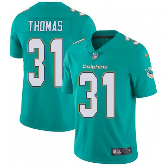 Youth Nike Miami Dolphins #31 Michael Thomas Elite Aqua Green Team Color NFL Jersey - Ujersey