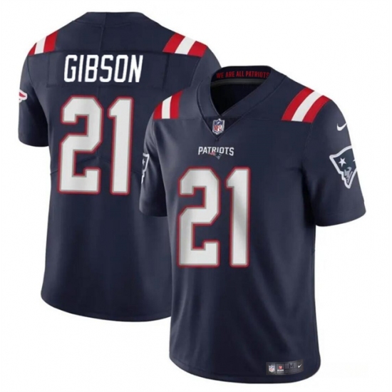 Men's New England Patriots #21 Antonio Gibsonz Navy Vapor Limited Football Stitched Jersey - Ujersey