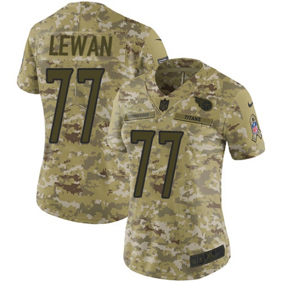 Women's Nike Tennessee Titans #77 Taylor Lewan Limited Camo 2018 Salute to Service NFL Jersey - Ujersey