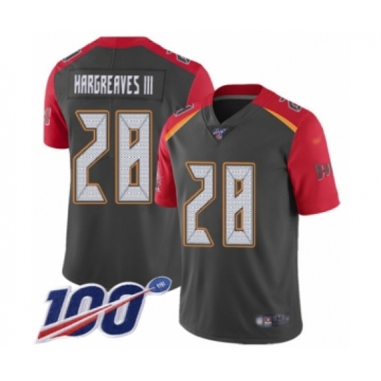 Men's Tampa Bay Buccaneers #28 Vernon Hargreaves III Limited Gray Inverted Legend 100th Season Football Jersey - Ujersey