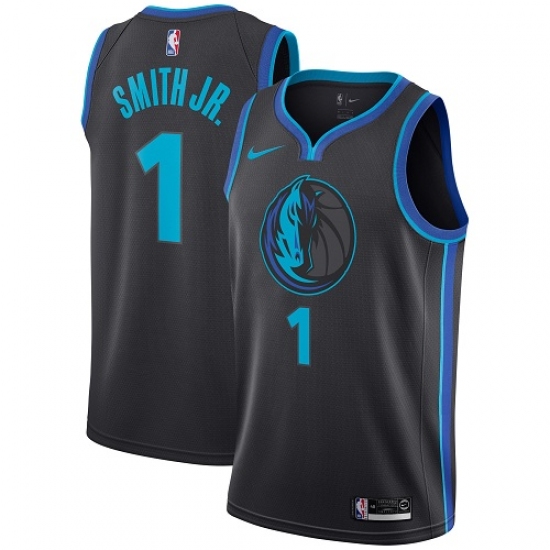 Women's Nike Dallas Mavericks #1 Dennis Smith Jr. Swingman Charcoal NBA Jersey - City Edition - Ujersey