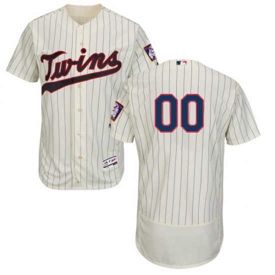Men's Minnesota Twins Majestic Alternate Ivory/Navy Flex Base Authentic Collection Custom Jersey - Ujersey