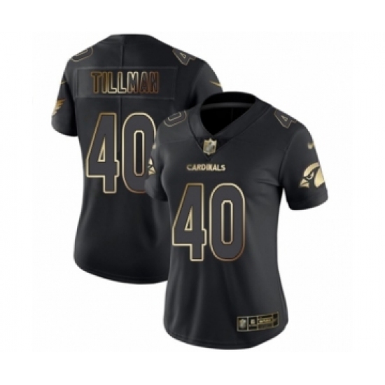 Women's Arizona Cardinals #40 Pat Tillman Limited Black Gold Vapor Untouchable Football Jersey - Ujersey