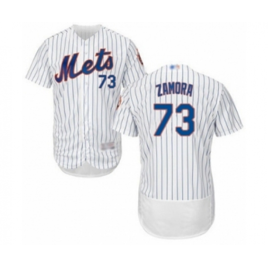 Men's New York Mets #73 Daniel Zamora White Home Flex Base Authentic Collection Baseball Player Jersey - Ujersey