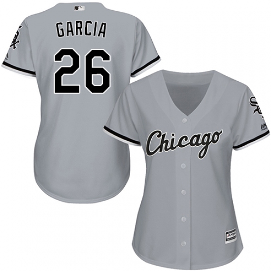 Women's Majestic Chicago White Sox #26 Avisail Garcia Authentic Grey Road Cool Base MLB Jersey - Ujersey