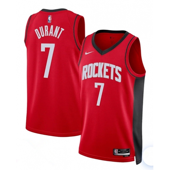 Men's Houston Rockets #7 Kevin Durant Red Nike Icon Edition NBA Jersey - Ujersey
