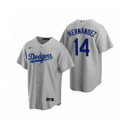 Men's Los Angeles Dodgers #14 Enrique Hernandez Nike Gray Replica Alternate Jersey - Ujersey