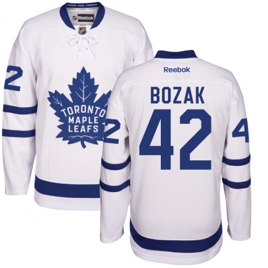 Youth Reebok Toronto Maple Leafs #42 Tyler Bozak Authentic White Away NHL Jersey - Ujersey