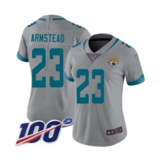 Women's Jacksonville Jaguars #23 Ryquell Armstead Silver Inverted Legend Limited 100th Season Football Jersey - Ujersey