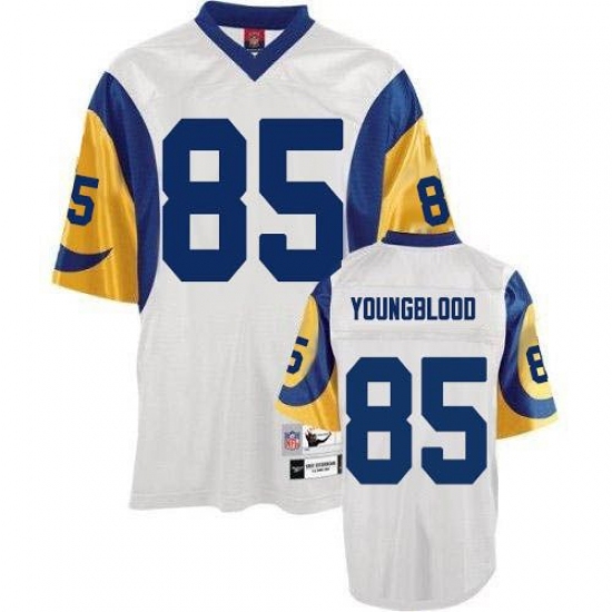 Mitchell and Ness Los Angeles Rams #85 Jack Youngblood Authentic White Throwback NFL Jersey - Ujersey