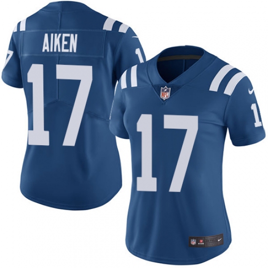 Women's Nike Indianapolis Colts #17 Kamar Aiken Royal Blue Team Color Vapor Untouchable Elite Player NFL Jersey - Ujersey