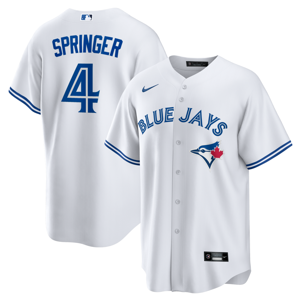 Men's Toronto Blue Jays George Springer Nike White Home Replica Jersey - U-jersey