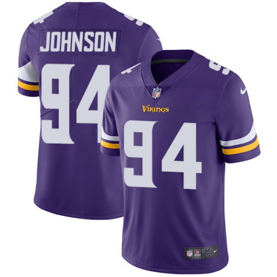 Youth Nike Minnesota Vikings #94 Jaleel Johnson Purple Team Color Vapor Untouchable Limited Player NFL Jersey - Ujersey