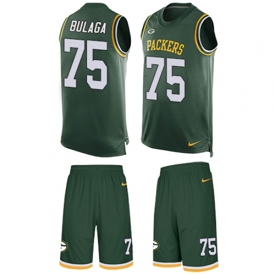 Men's Nike Green Bay Packers #75 Bryan Bulaga Limited Green Tank Top Suit NFL Jersey - Ujersey