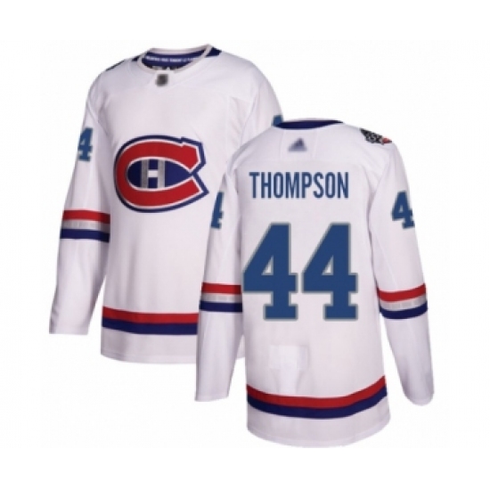 Men's Montreal Canadiens #44 Nate Thompson Authentic White 2017 100 Classic Hockey Jersey - Ujersey