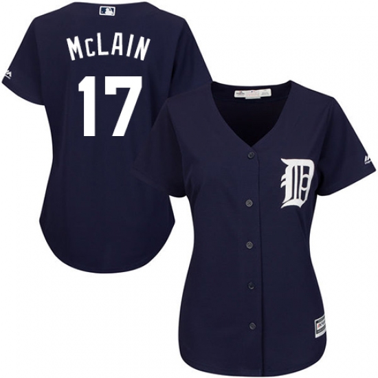 Women's Majestic Detroit Tigers #17 Denny McLain Authentic Navy Blue Alternate Cool Base MLB Jersey - Ujersey