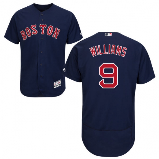 Men's Majestic Boston Red Sox #9 Ted Williams Navy Blue Alternate Flex Base Authentic Collection MLB Jersey - Ujersey