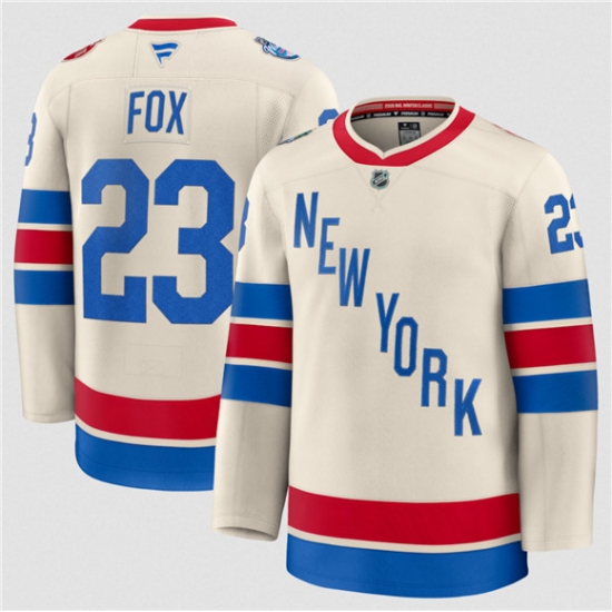 Men's New York Rangers #23 Adam Fox Cream 2026 Winter Classic Stitched Hockey Jersey - Ujersey