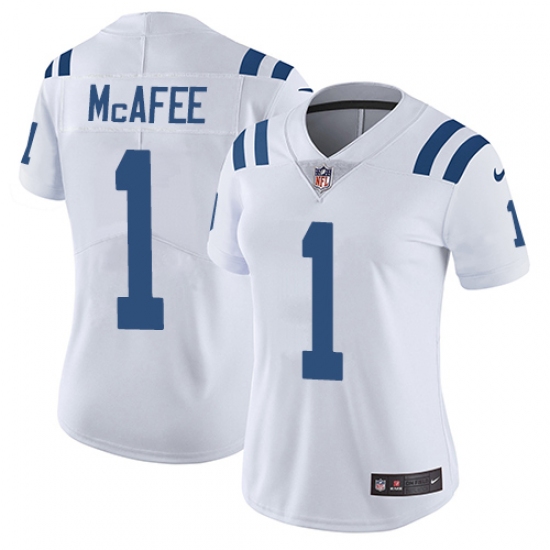 Women's Nike Indianapolis Colts #1 Pat McAfee White Vapor Untouchable Limited Player NFL Jersey - Ujersey