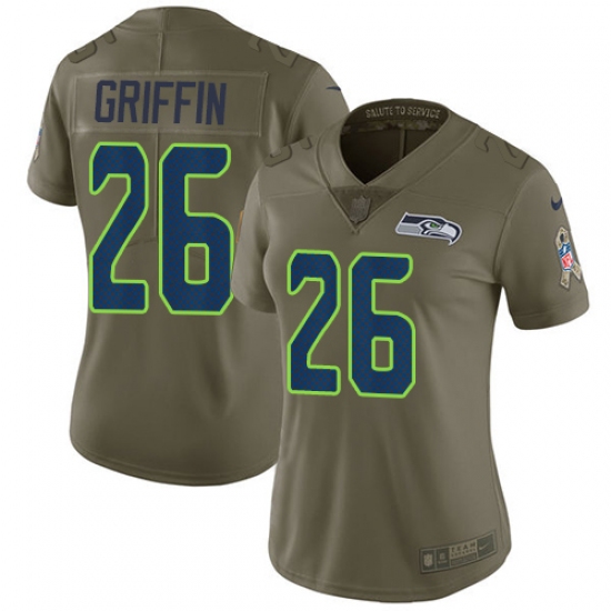 Women's Nike Seattle Seahawks #26 Shaquill Griffin Limited Olive 2017 Salute to Service NFL Jersey - Ujersey