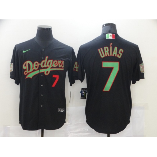 Men's Nike Los Angeles Dodgers #7 Julio Urias Black 2020 World Series Authentic Jersey - Ujersey
