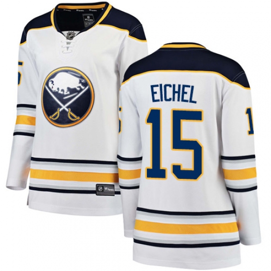 Women's Buffalo Sabres #15 Jack Eichel Fanatics Branded White Away Breakaway NHL Jersey - Ujersey