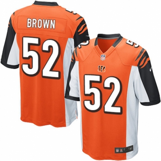 Men's Nike Cincinnati Bengals #52 Preston Brown Game Orange Alternate NFL Jersey - Ujersey