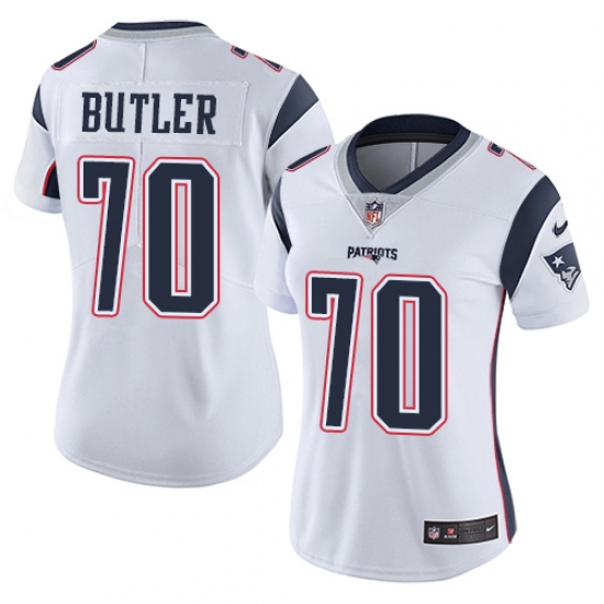 Women's Nike New England Patriots #70 Adam Butler White Vapor Untouchable Limited Player NFL Jersey - Ujersey