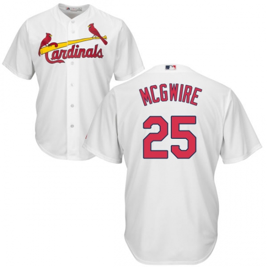 Men's Majestic St. Louis Cardinals #25 Mark McGwire Replica White Home Cool Base MLB Jersey - Ujersey