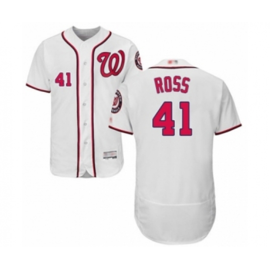 Men's Washington Nationals #41 Joe Ross White Home Flex Base Authentic Collection Baseball Player Jersey - Ujersey