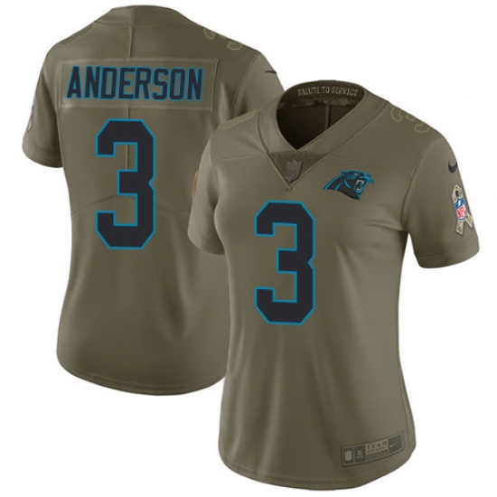 Women's Nike Carolina Panthers #3 Derek Anderson Limited Olive 2017 Salute to Service NFL Jersey - Ujersey