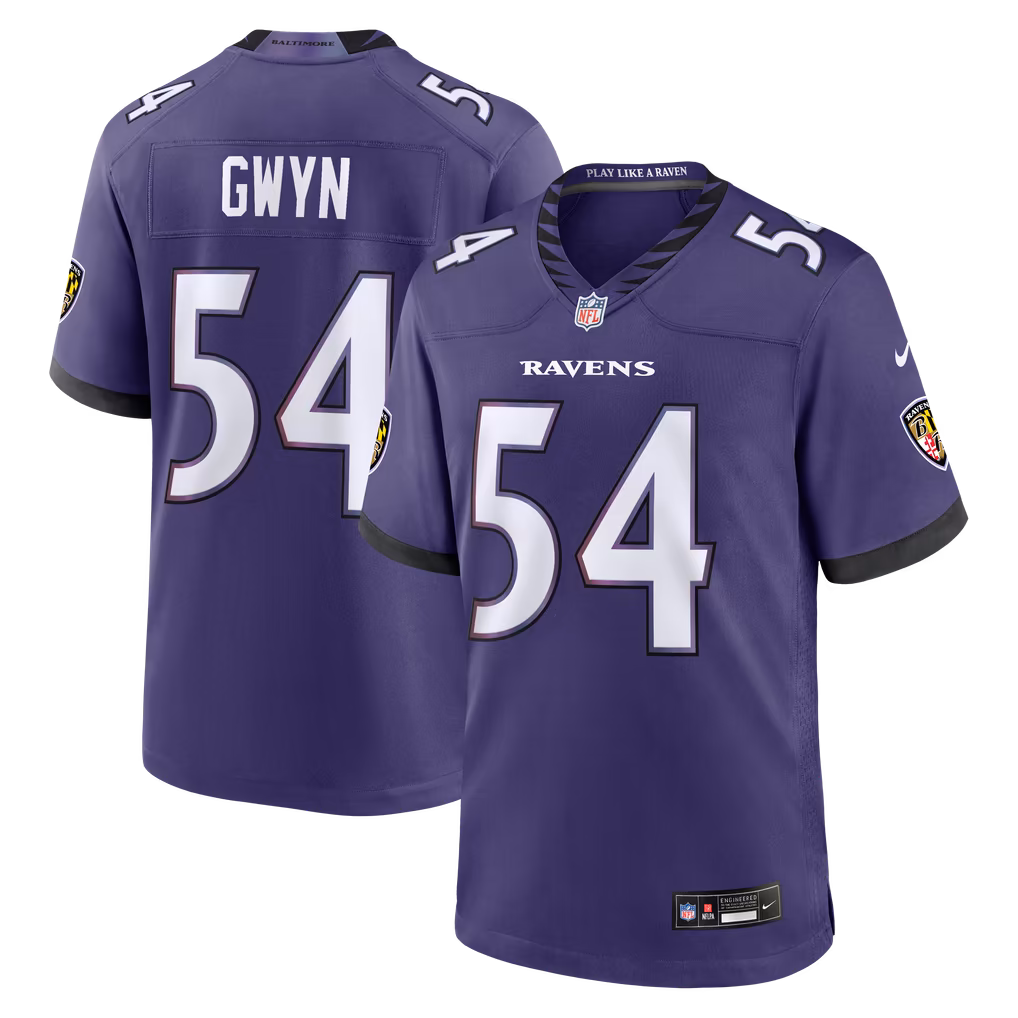 Men's Baltimore Ravens Jovaughn Gwyn Nike Purple Team Game Jersey - Ujersey