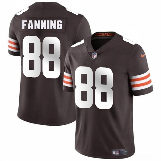 Men's Cleveland Browns #88 Fanning Brown 2025 Vapor Limited Football Stitched Jersey - Ujersey