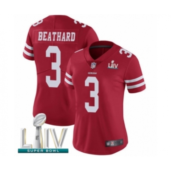 Women's San Francisco 49ers #3 C. J. Beathard Red Team Color Vapor Untouchable Limited Player Super Bowl LIV Bound Football Jersey - Ujersey