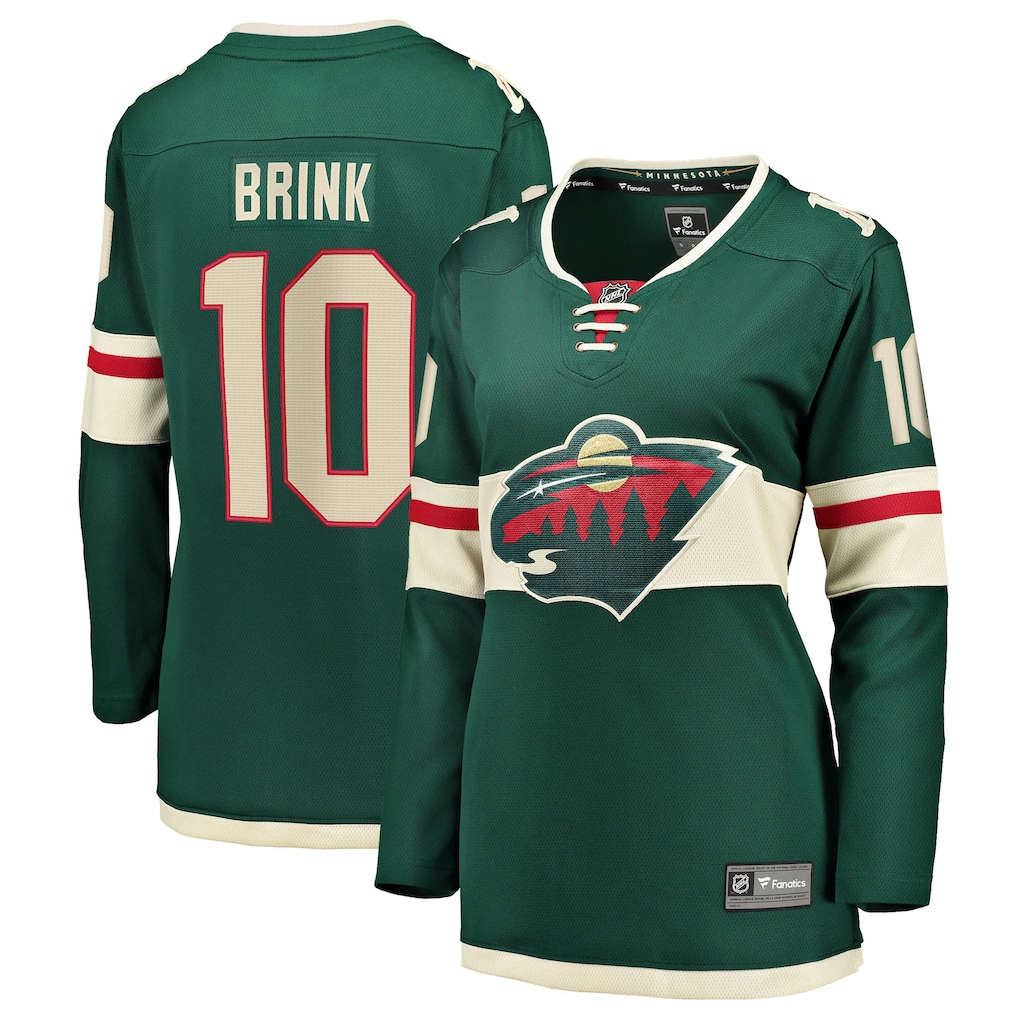 Women's Minnesota Wild Bobby Brink Fanatics Green Home Breakaway Jersey - ujerseystore