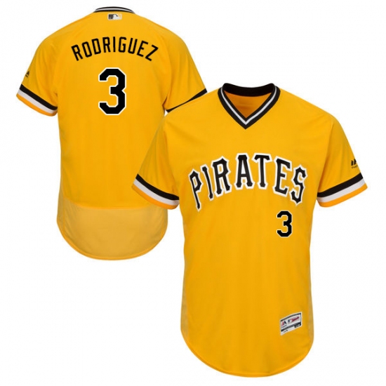 Men's Majestic Pittsburgh Pirates #3 Sean Rodriguez Gold Flexbase Authentic Collection MLB Jersey - Ujersey