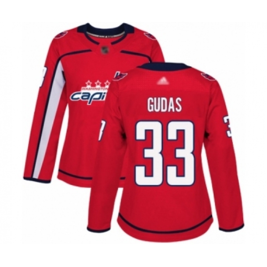 Women's Washington Capitals #33 Radko Gudas Authentic Red Home Hockey Jersey - Ujersey