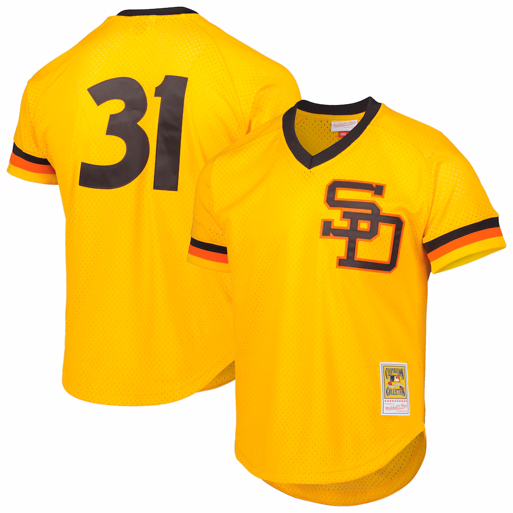Men's San Diego Padres Dave Winfield Mitchell & Ness Gold Authentic Batting Practice Jersey - Ujersey