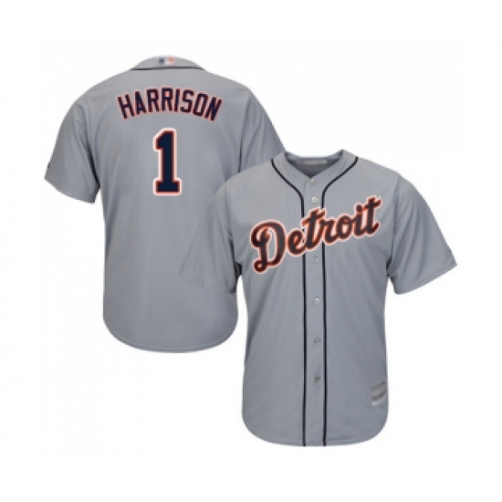 Youth Detroit Tigers #1 Josh Harrison Replica Grey Road Cool Base Baseball Jersey - Ujersey