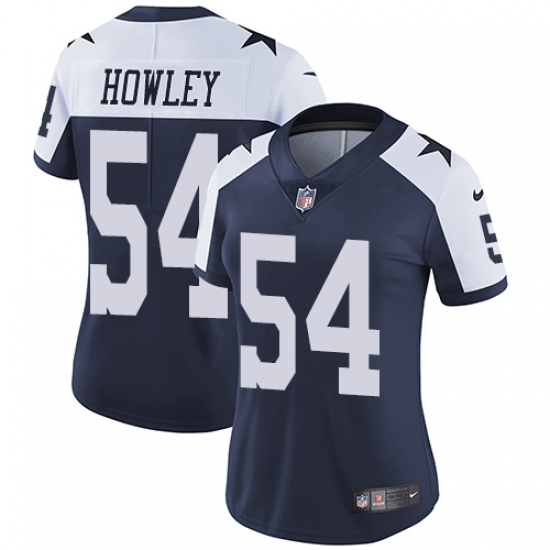 Women's Nike Dallas Cowboys #54 Chuck Howley Navy Blue Throwback Alternate Vapor Untouchable Limited Player NFL Jersey - Ujersey