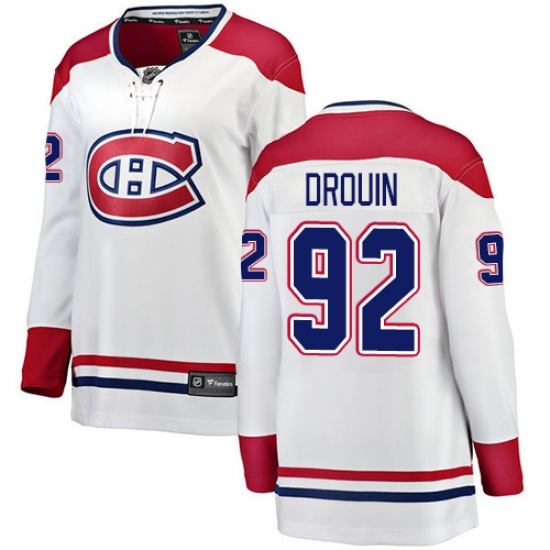 Women's Montreal Canadiens #92 Jonathan Drouin Authentic White Away Fanatics Branded Breakaway NHL Jersey - Ujersey