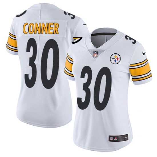 Women's Nike Pittsburgh Steelers #30 James Conner White Vapor Untouchable Limited Player NFL Jersey - Ujersey