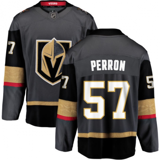 Youth Vegas Golden Knights #57 David Perron Authentic Black Home Fanatics Branded Breakaway NHL Jersey - Ujersey