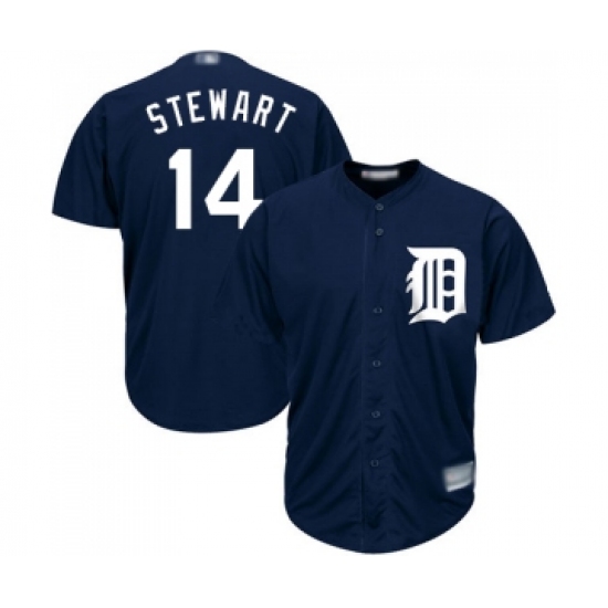 Youth Detroit Tigers #14 Christin Stewart Replica Navy Blue Alternate Cool Base Baseball Jersey - Ujersey